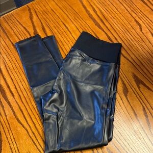 Assets by SPANX Black faux leather leggings